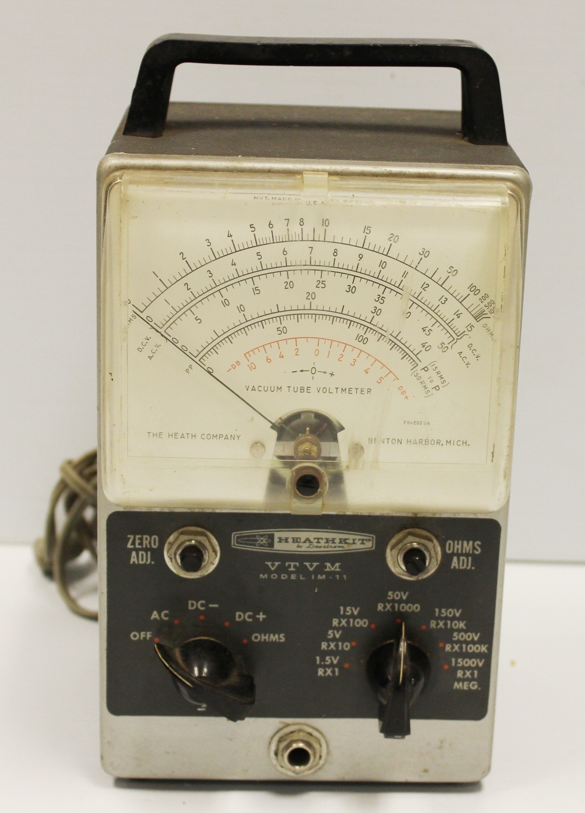 Heathkit Vacuum Tube Volt Meter Model Im-11 VTVM Vintage Working