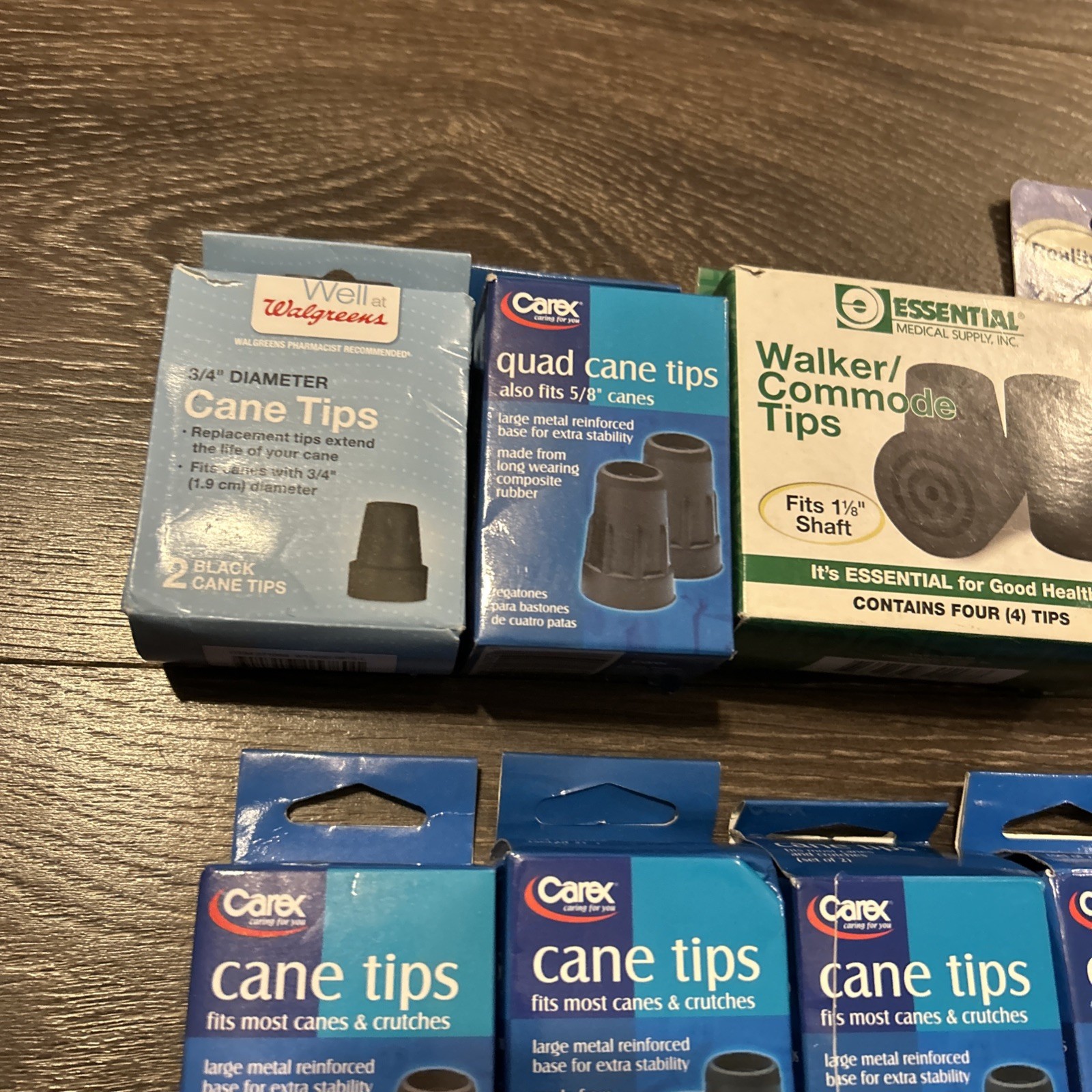 Carex A718-11 Cane Tips Standard Canes Crutches 3/4 Inch 4 Sets Of 2 + Bonus