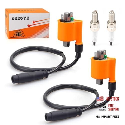 2 Set Ignition Coil + Spark Plug & Cap for Kawasaki Teryx4 800 KRT800 Teryx