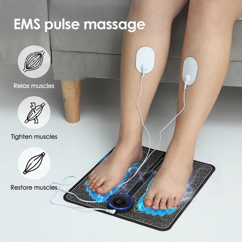 Restural EMS-Fix Foot Drop From Home 6 Modes and 9 Gears EMS Foot Massager Mat ~