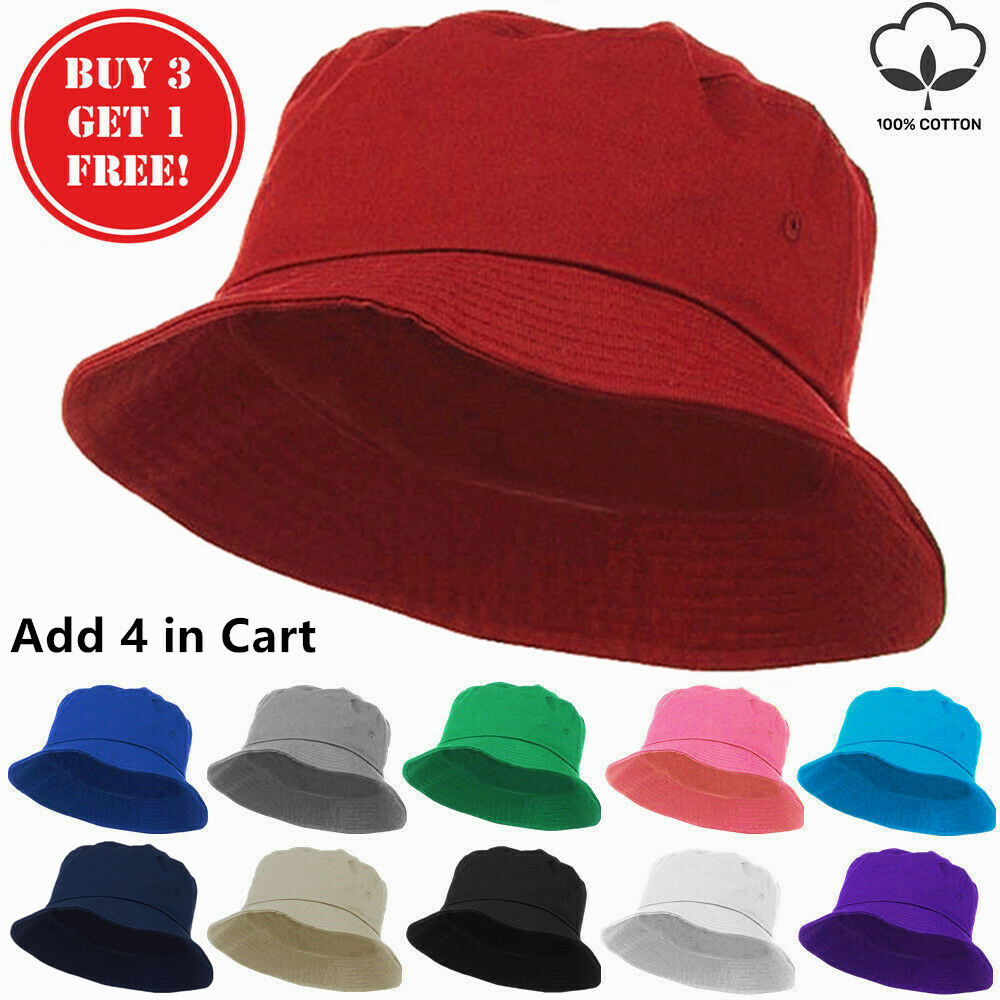 Bucket Hat Cap Fishing Boonie Brim visor Sun Safari Summer Cotton Camping Caps