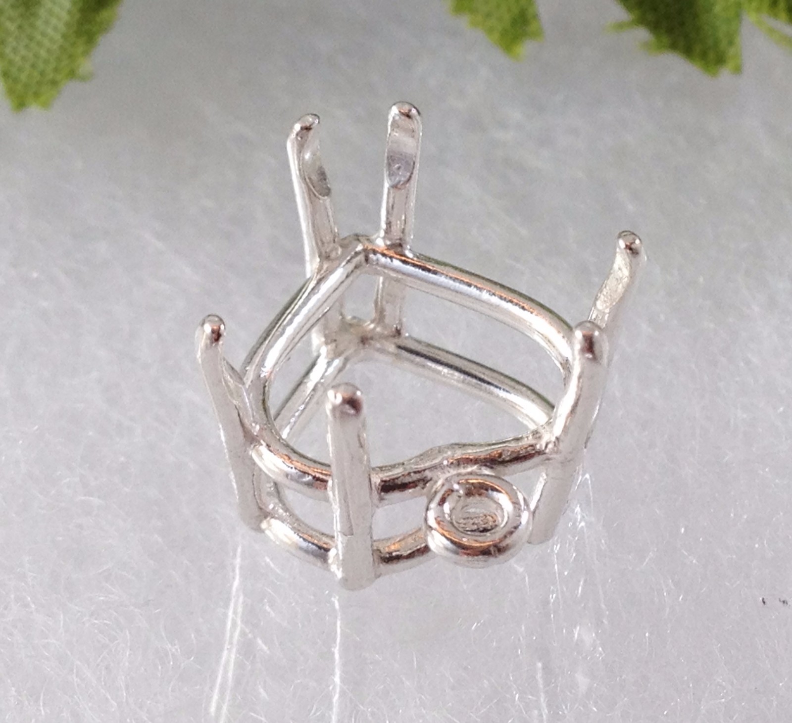 Sterling Silver Heart Dangle Pendant Setting (8mm-16mm)