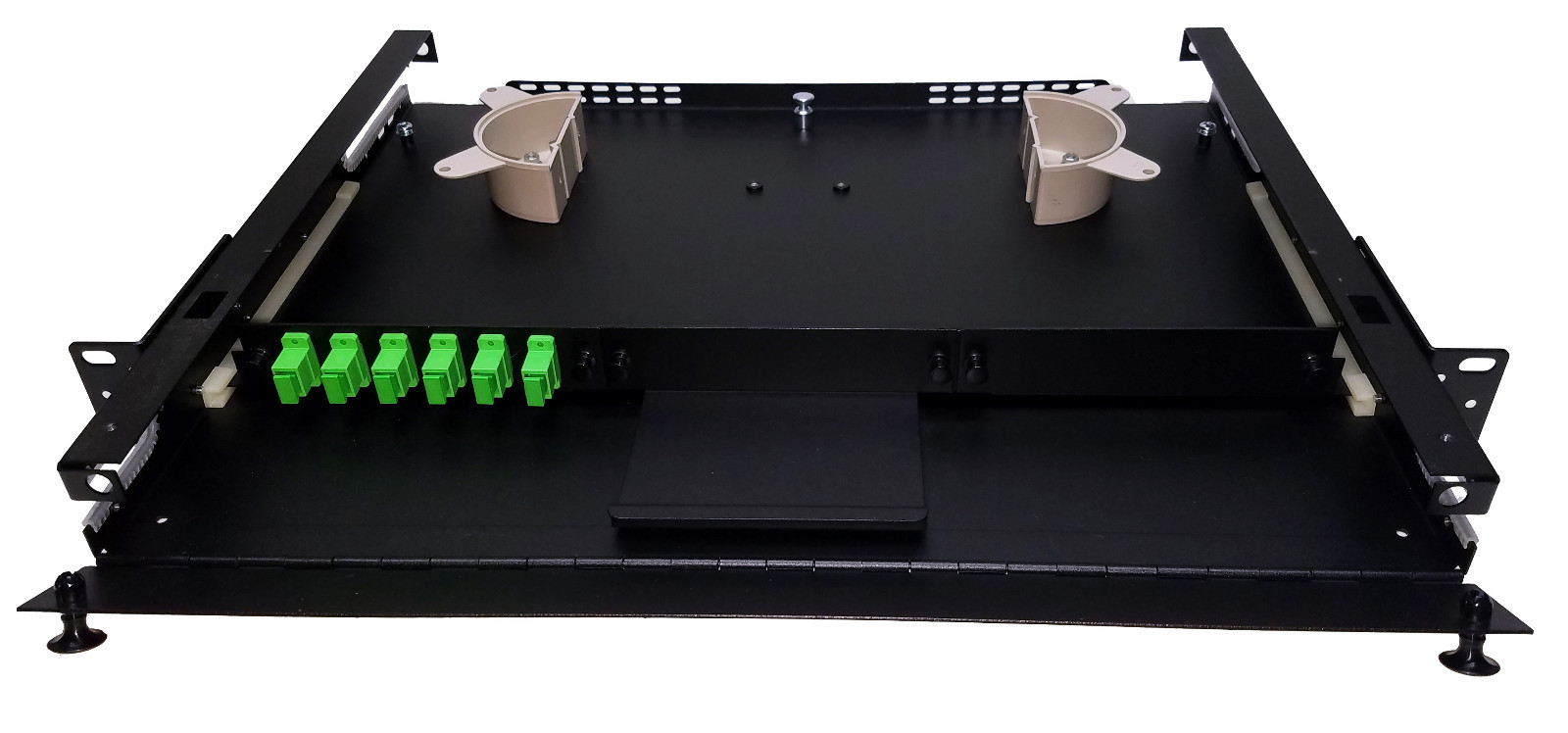 6 Fiber 1RU Rack Mount FDP Patch Only w/ 6 SC/APC Simplex Adapters