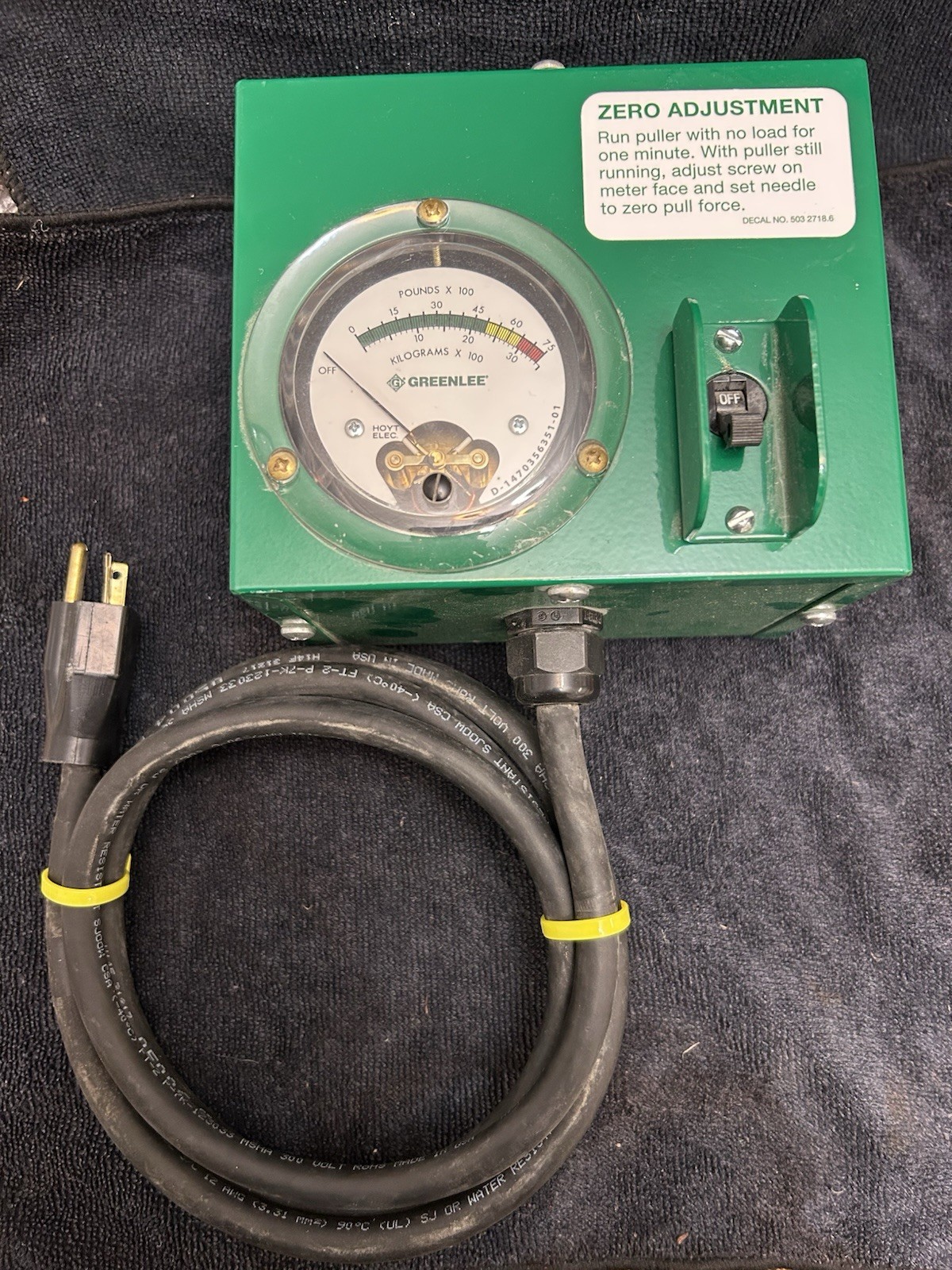 **BRAND NEW** Greenlee 37179 Force Gauge For 6001 6000 Super Tugger #2
