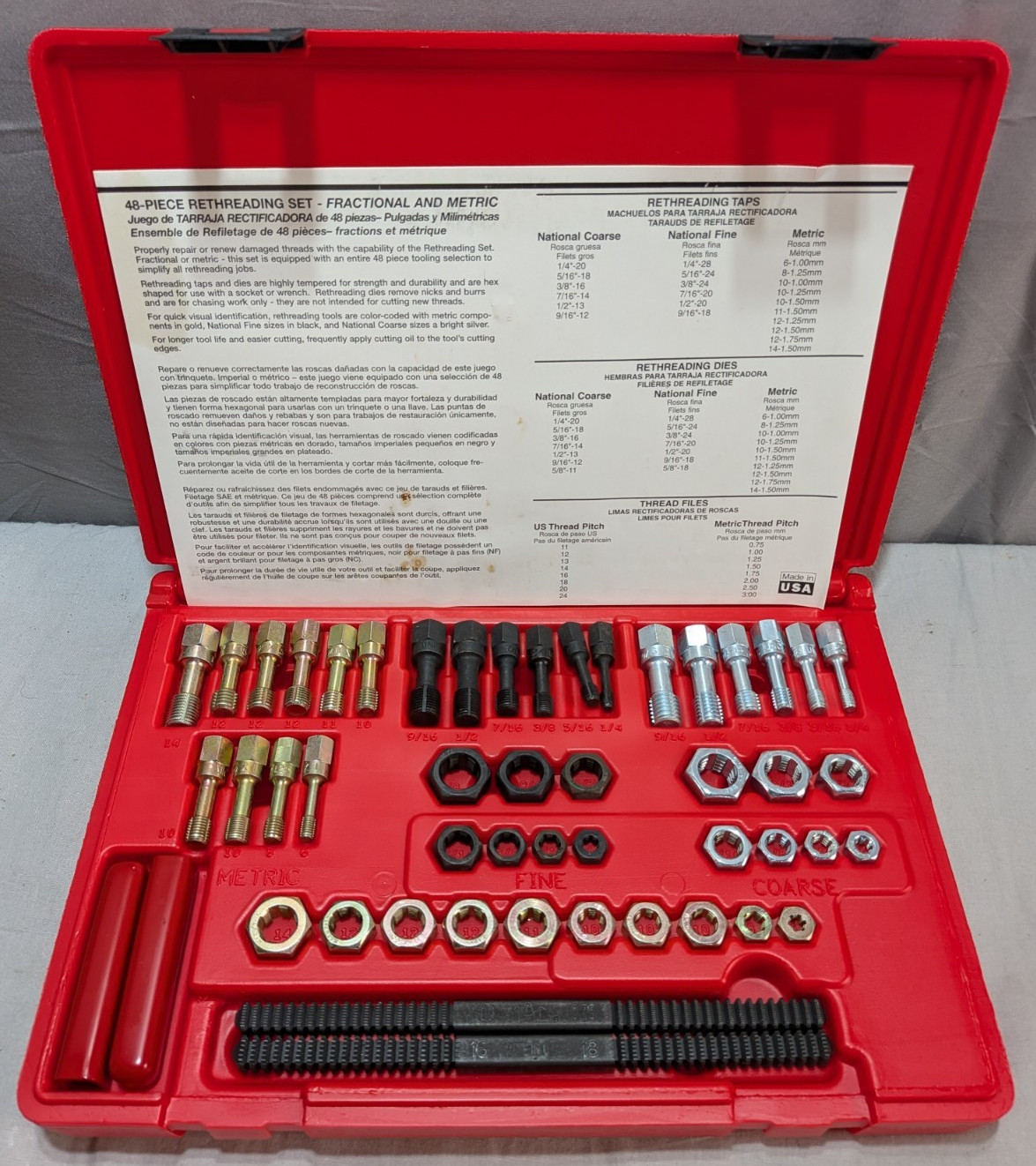 New 2015 Mac Tools 48-Piece Thread Restoring Set TRCOMBO-48 SAE & Metric