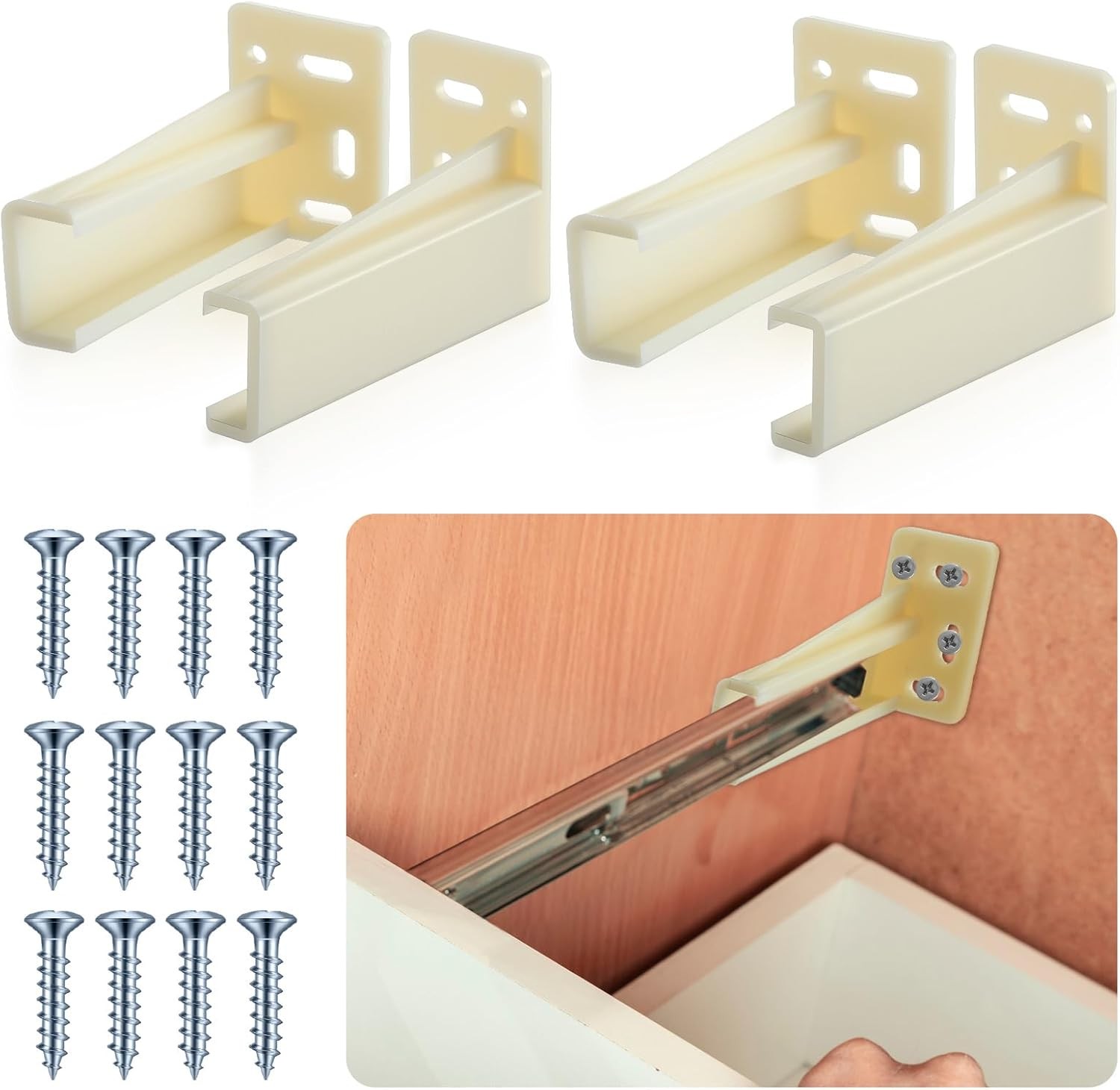 Rear Drawer Track Socket Backplate Mounting Bracket Durable Plastic