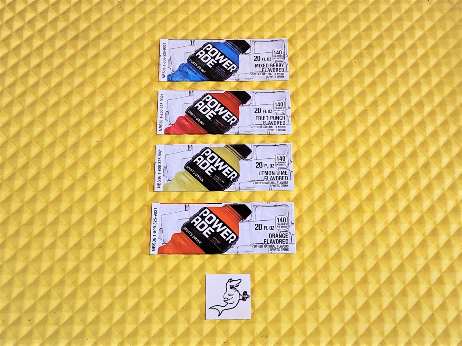 (4) POWERADE 20oz BOTTLE VEND LABELS