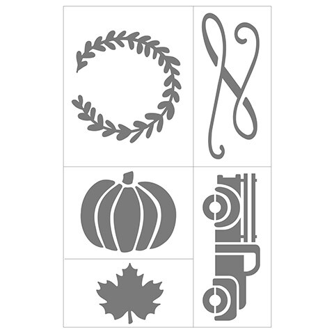 Large 11x17 Adhesive Stencils in Fall Designs, 6 pack