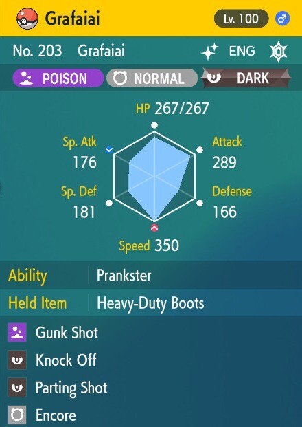 Pokemon Scarlet and Violet 6iv Shiny Max EV Grafaiai