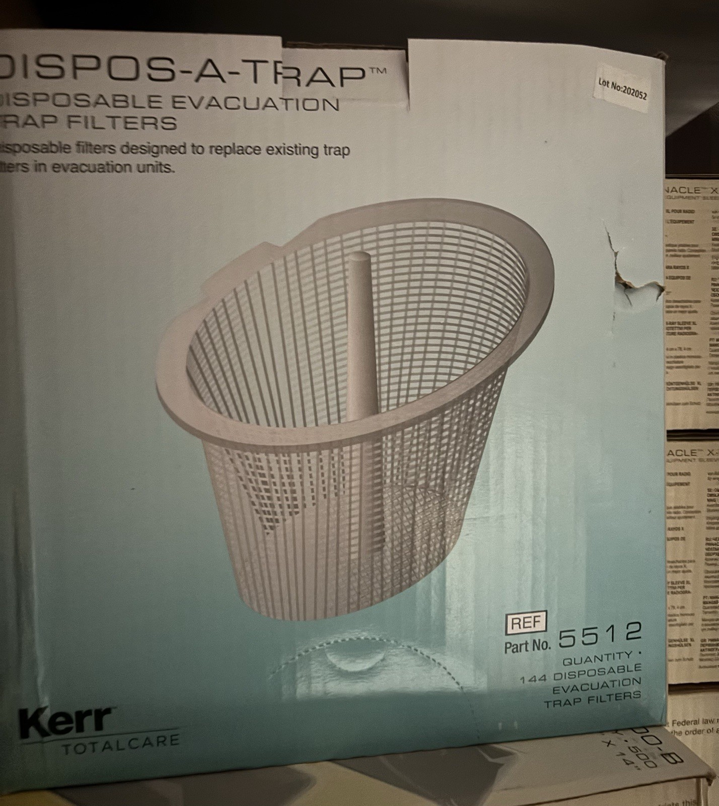 Kerr 5512 Dispos-A-Trap Disposable Evacuation Trap Filters ~ 144/Case