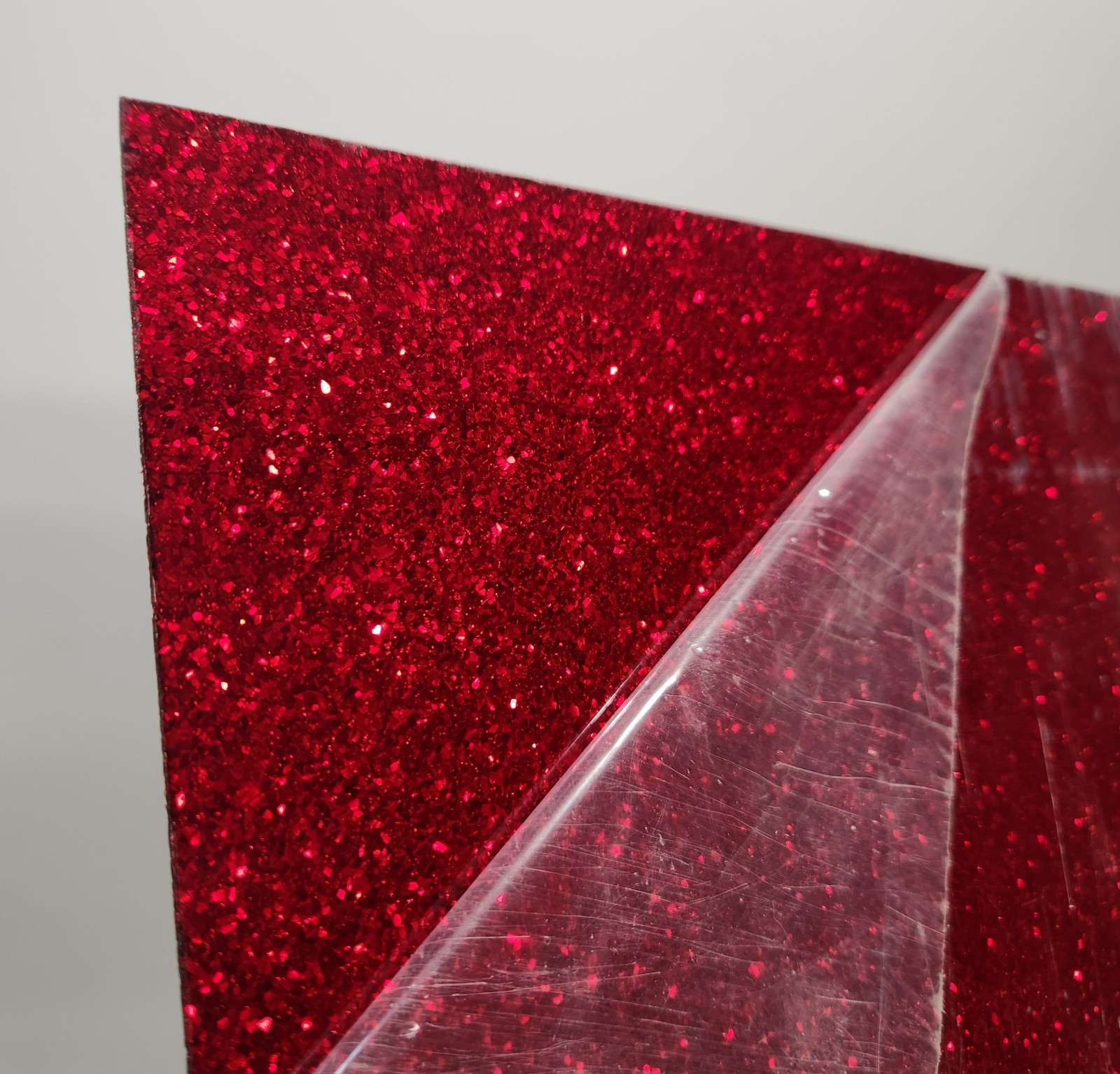 Delmar Red Glass Glitter Drum Wrap 43-1/4" x 11-7/16  for 13" Drum New MadeinUSA