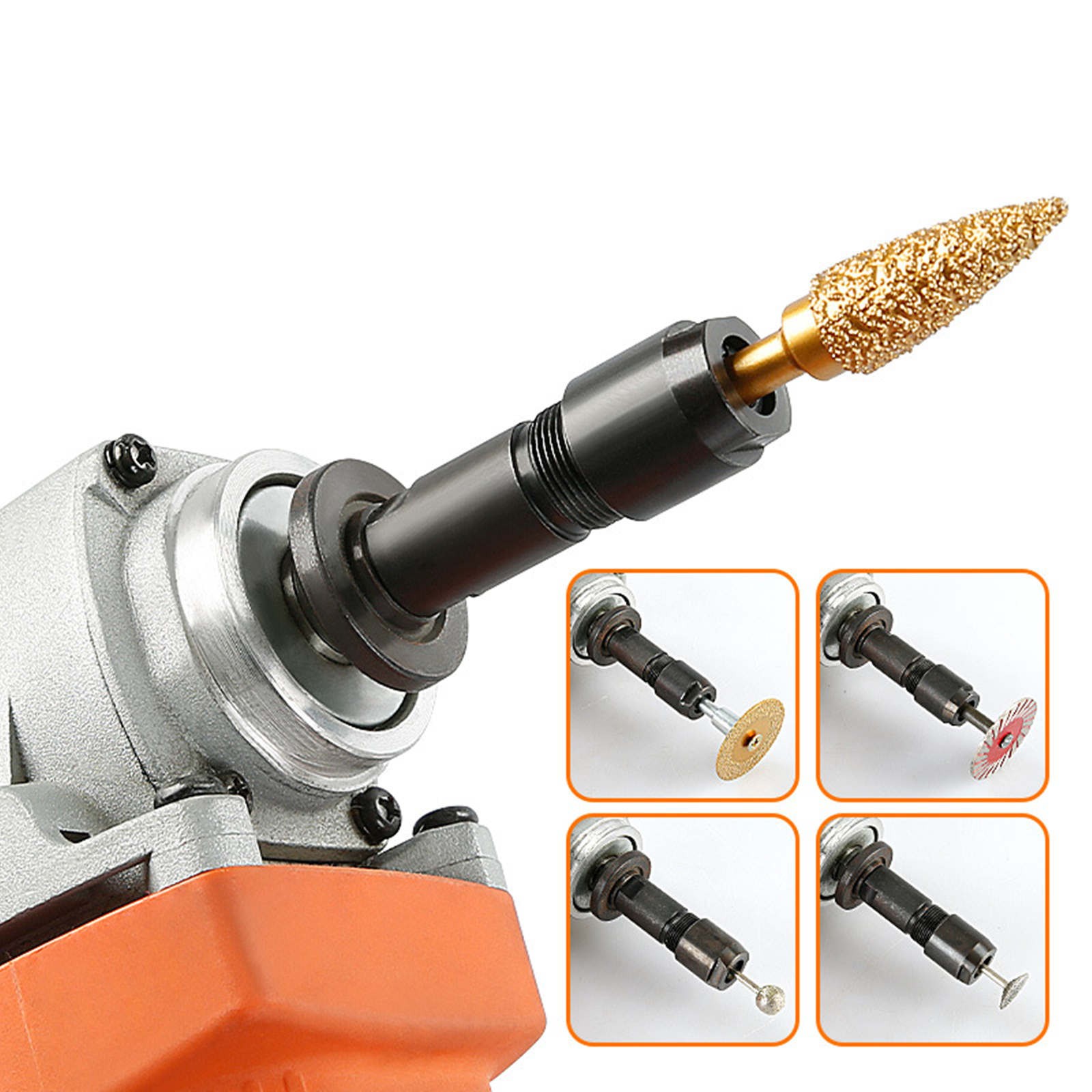 Conversion Chuck Adapter for 100-Tyle Angle Grinder to Straight Grinder Tool