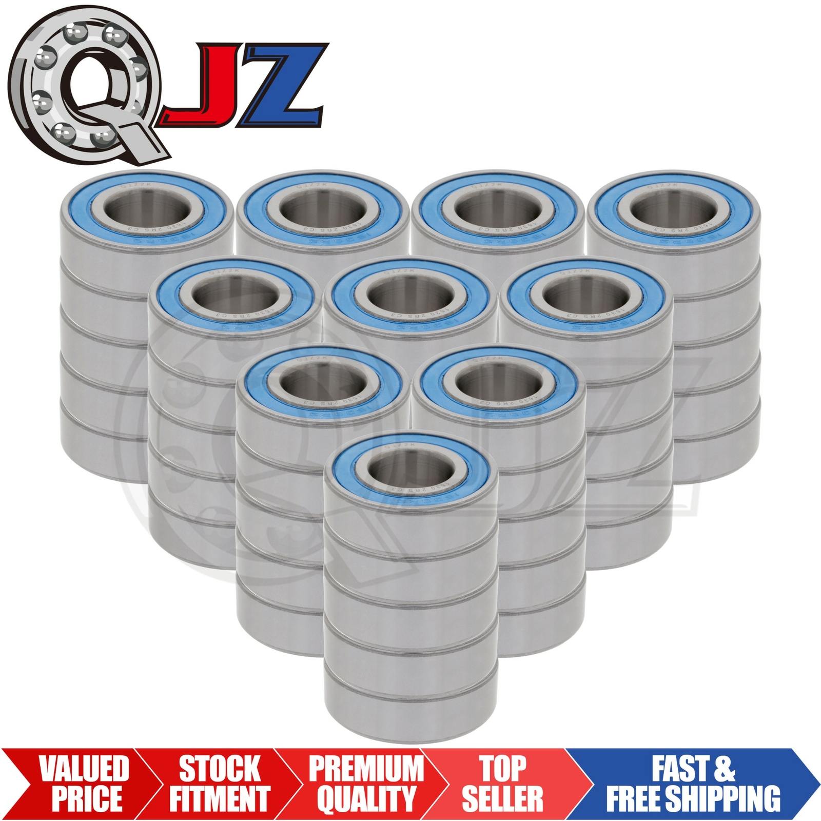 [Qty.50] New 1630-2RS Deep Groove Radial Bearing [0.75" ID x 1.625" OD x 0.5" W]