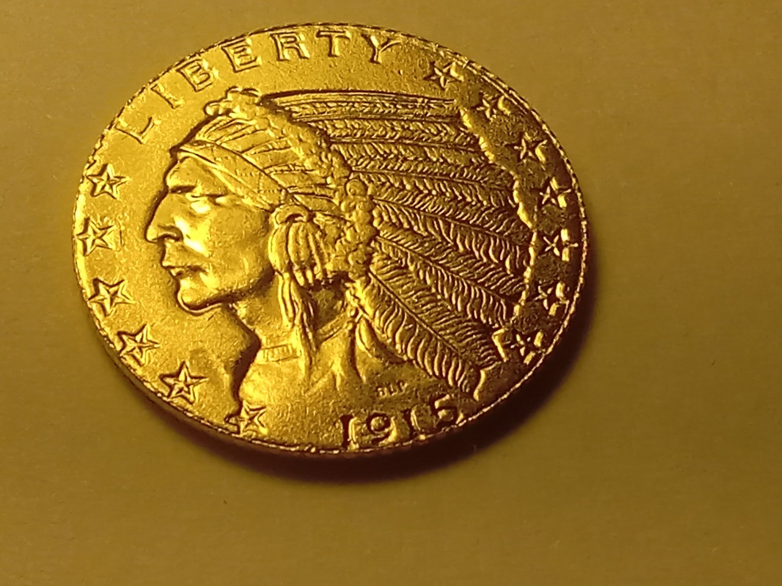 US 1915-S Golden $5 Indian Head Golden Coin Contemporary Restrike