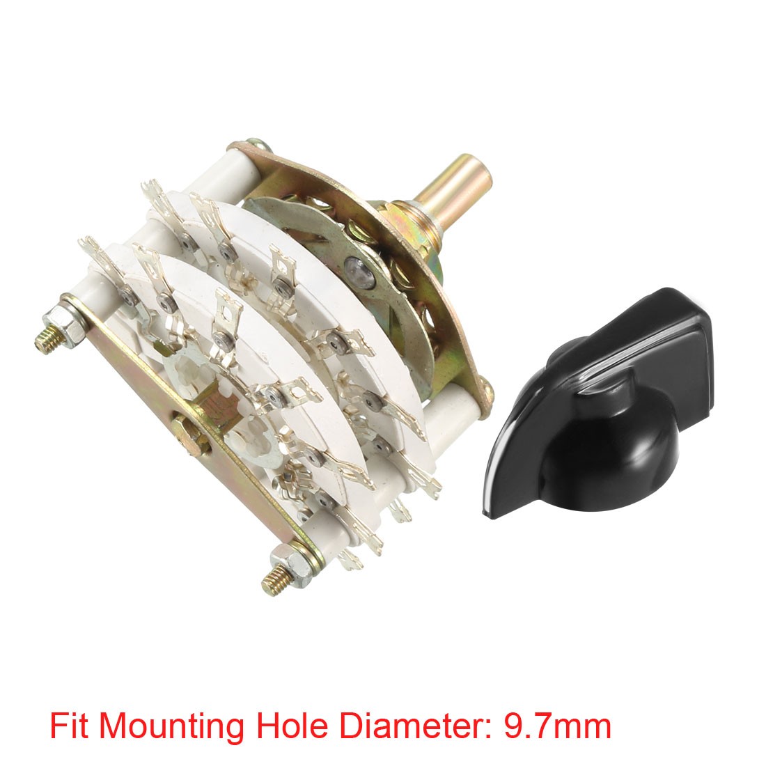 2P6T 2 Pole 6 Position 2 Deck Band Channel Rotary Switch Selector