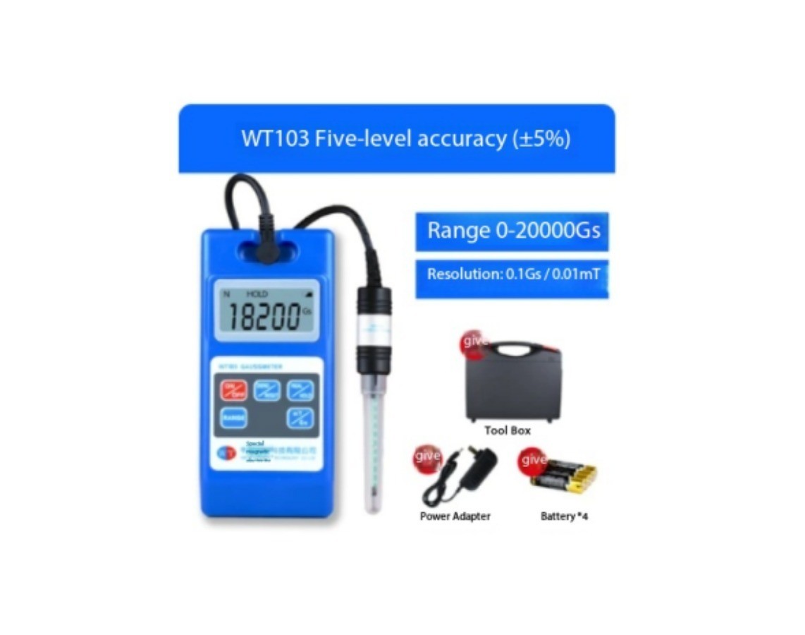 WT105 Handheld Digital Permanent Magnet Gauss Meter Magnetic Field Tester