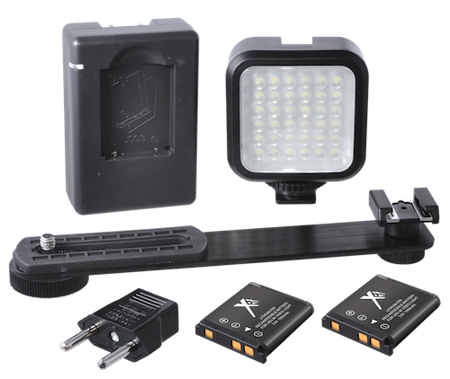 FULL PRO KIT WITH ALL MOUNTS LED LIGHT FOR DJI OSMO ACTION CAMERA WITH 2 SCREENS