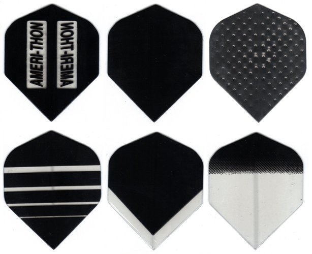 Amerithon - The Best Dart Flights - 6 STANDARD sets -Assorted Black Styles