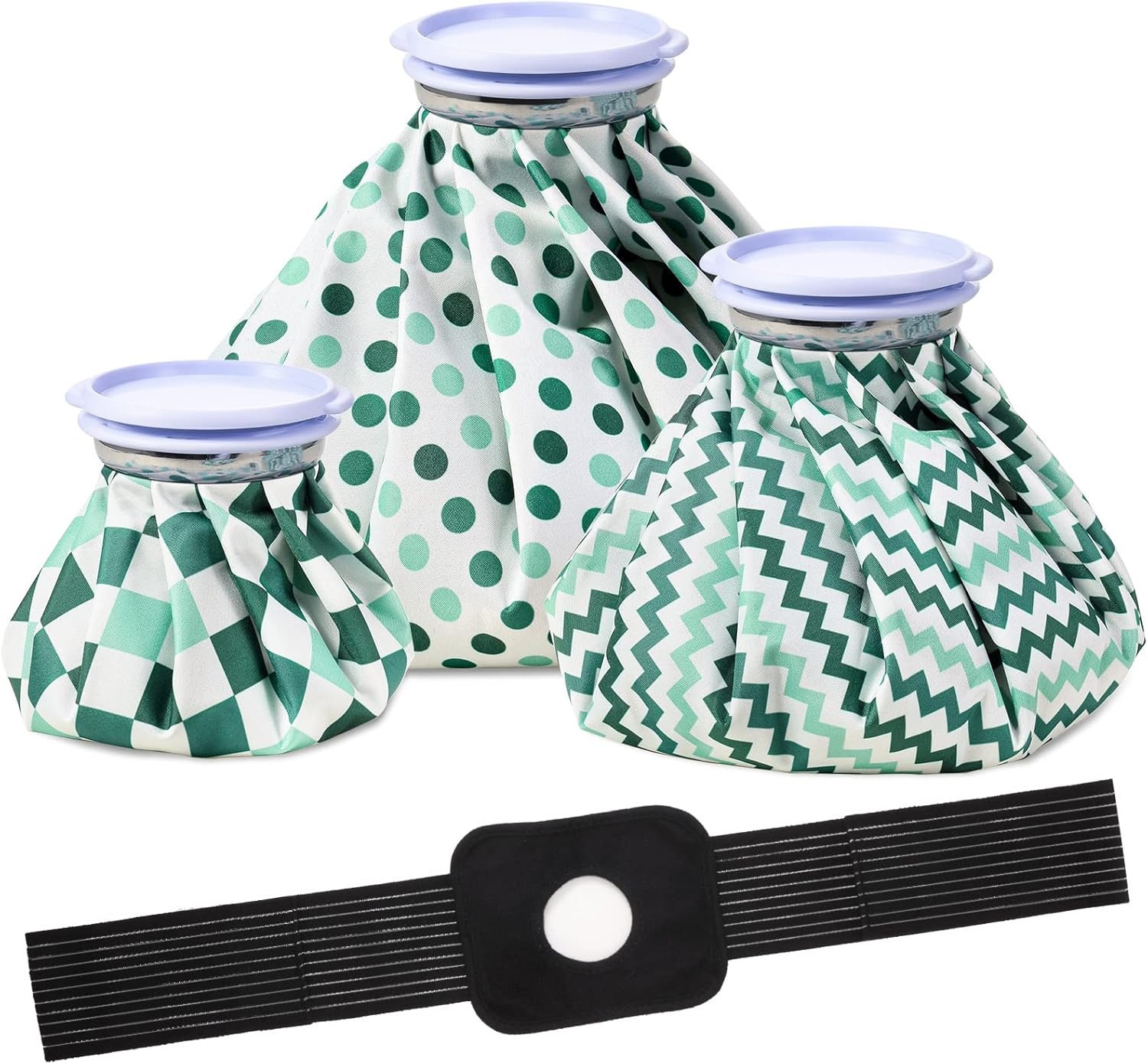 3 Pieces Ice Bags for Injuries Reusable Ice Packs with Adjustable Wrap Cold and