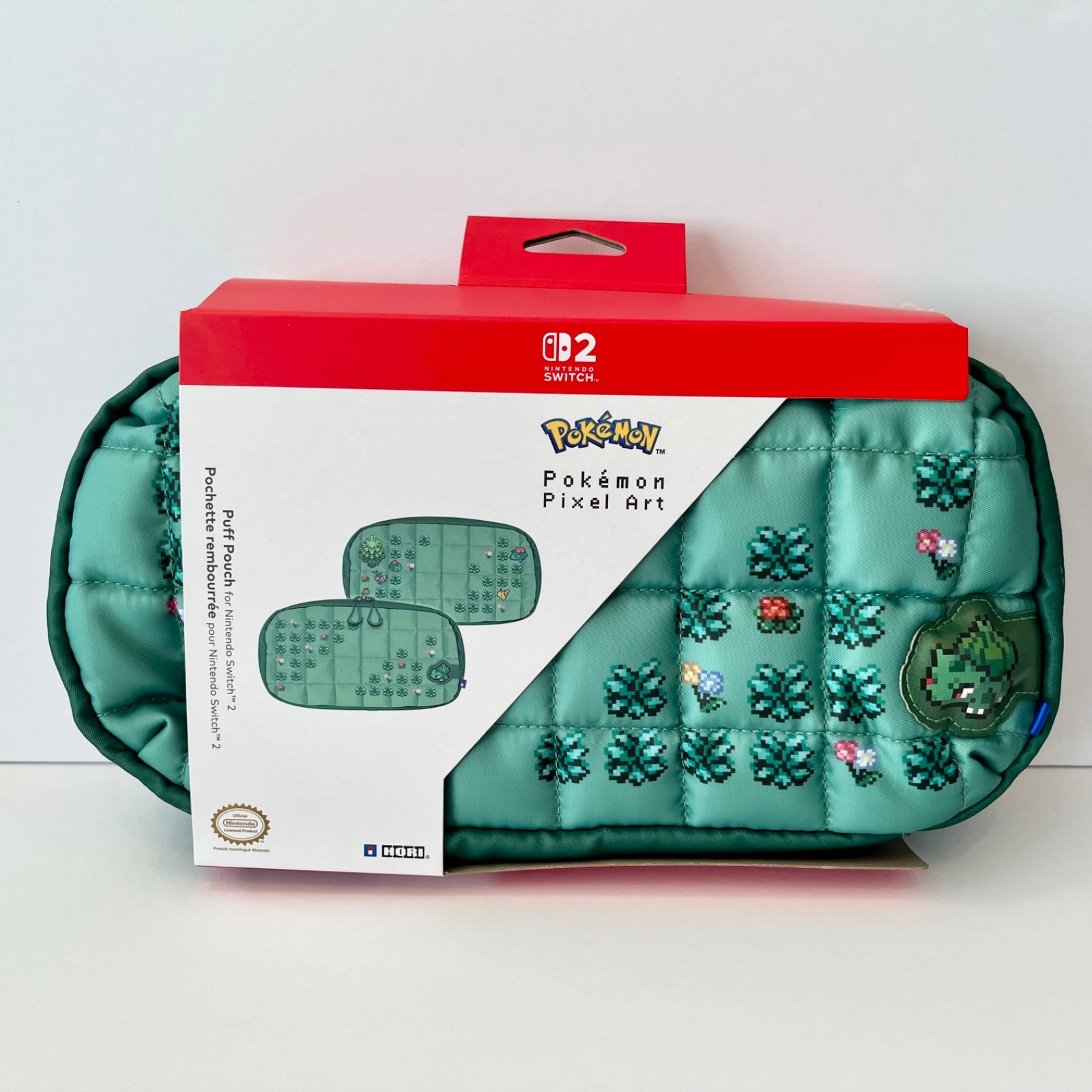 HORI Puff Pouch (Pokemon Pixel Green) for Nintendo Switch 2/OLED/Base Model Case