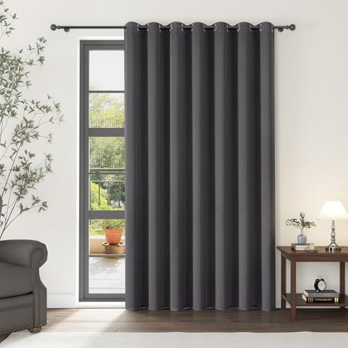 Room Divider Curtain 96 Inches Long, Wide 100"W x 96"L (Pack of 1) Dark Grey
