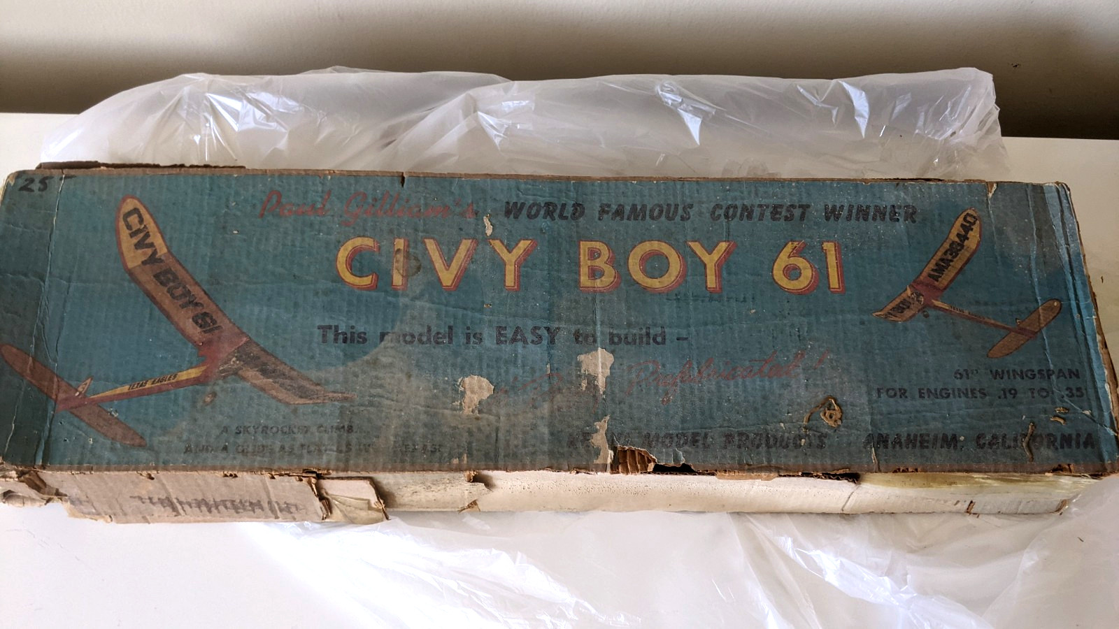 Paul Gilliam's CIVY BOY 61 WS by Kenhi Balsa  Model Plane Kit - Unbuilt
