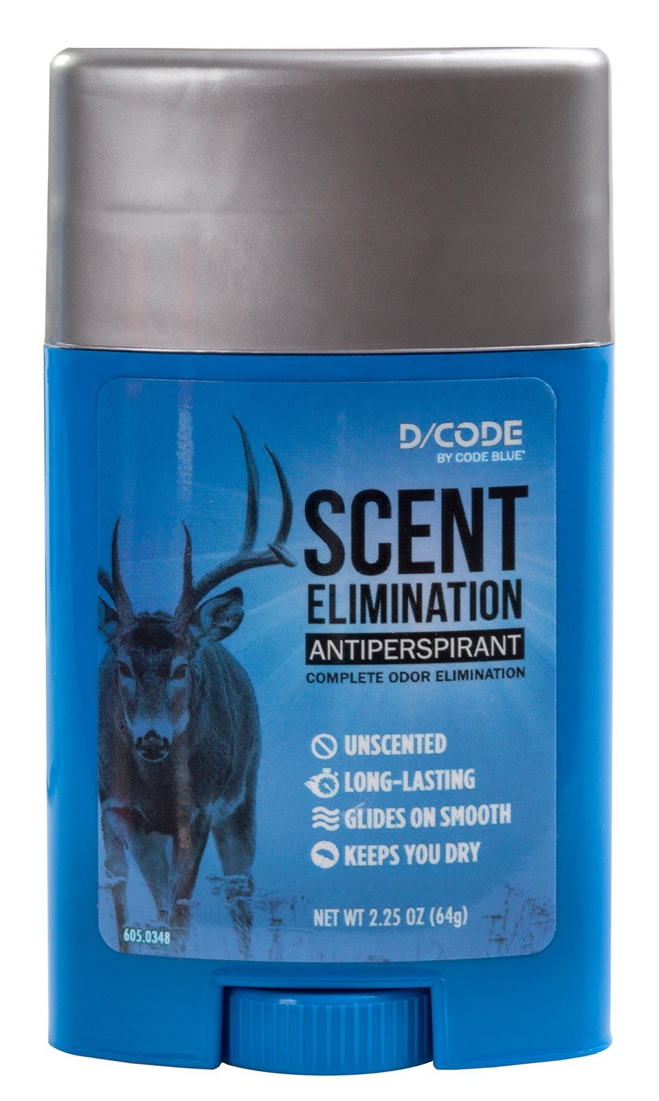 Scent Elimination Antiperspirant Unscented Odor Control Stick CODE BLUE