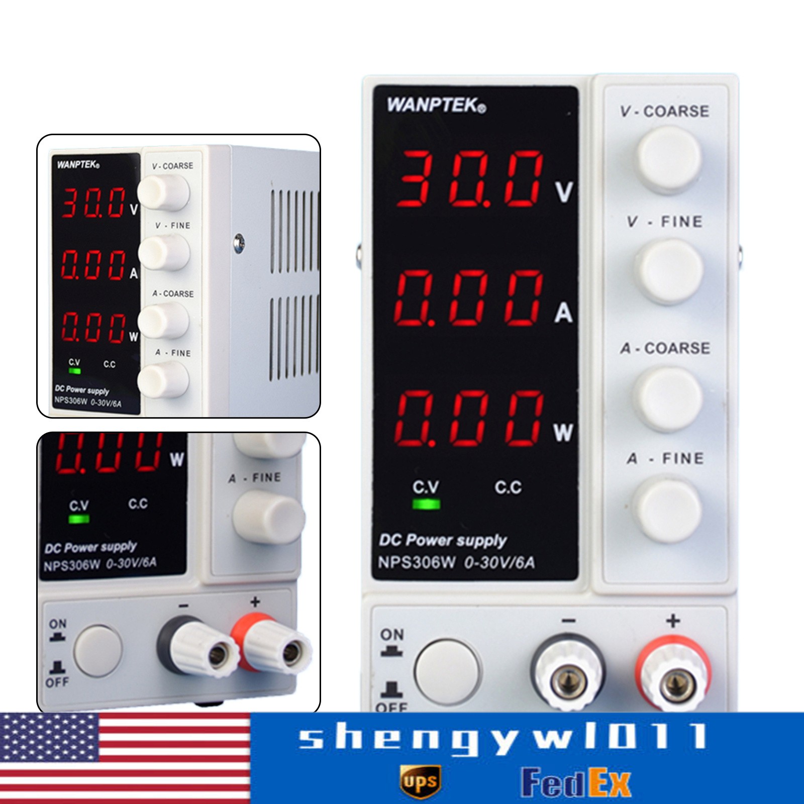 0-30V 0-6A Lab DC Bench Power Supply Variable Linear Adjustable Power Supply US