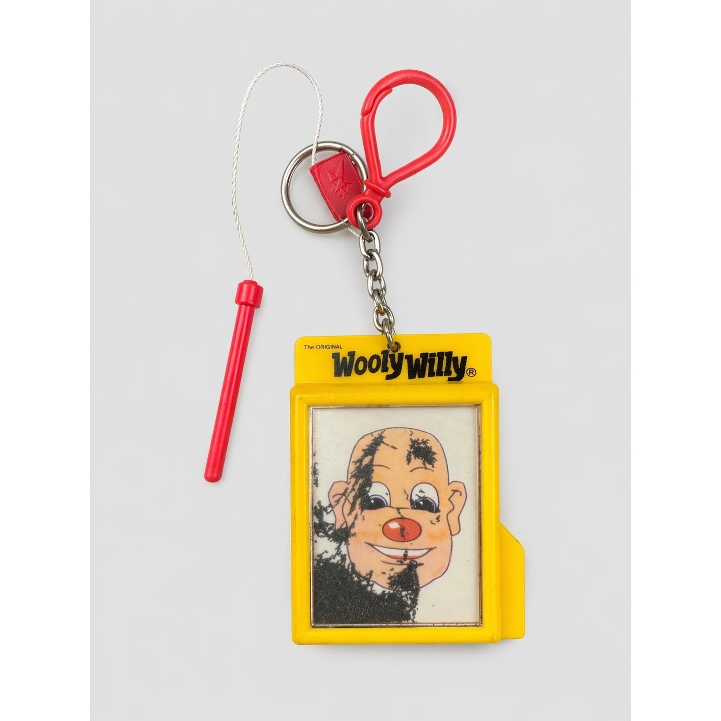 Vintage Wooly Willy Keychain Toy Magnetic Hair Game 1998 Yellow Miniature Retro
