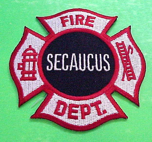 SECAUCUS  NEW JERSEY  NJ  3 3/8"  FIRE DEPARTMENT  PATCH  FREE SHIPPING!!!