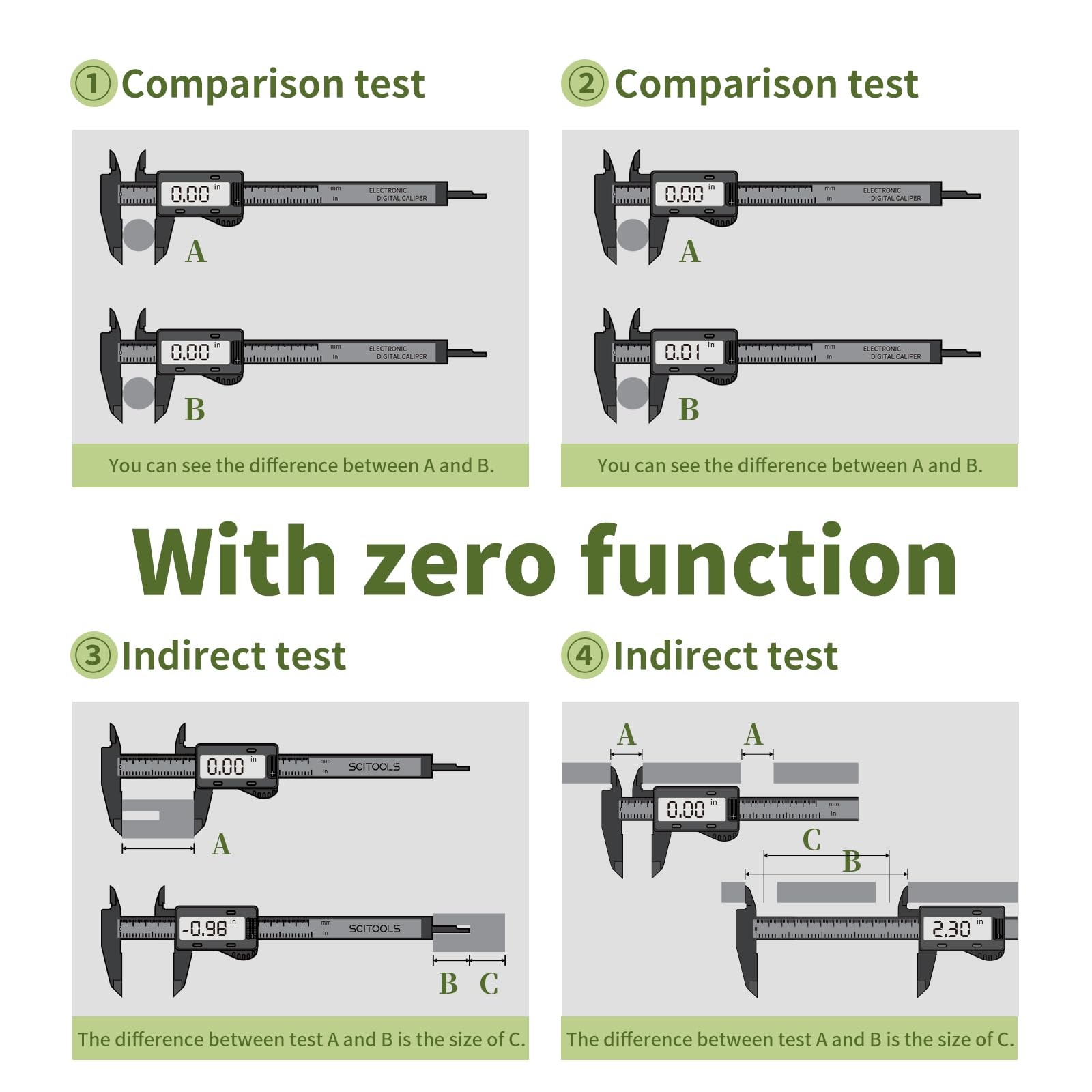 SCITOOLS Small Digital Caliper 0-4" Mini Measuring Tool, Micrometer Caliper with