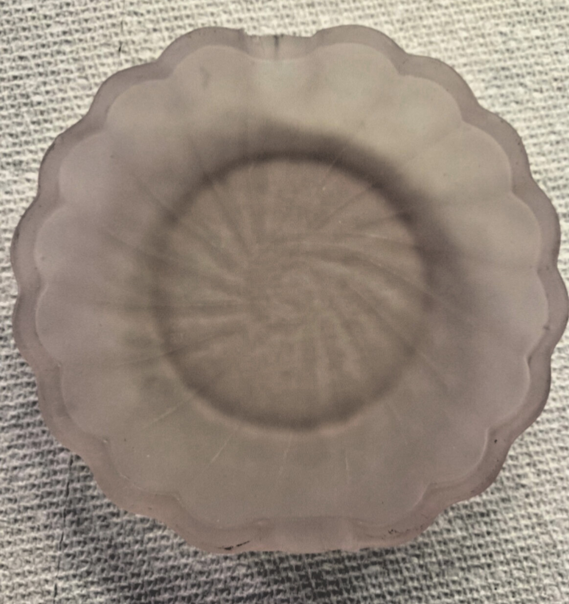 Frosted Glass Trinket Dish Taiwan Pinkish Lavender