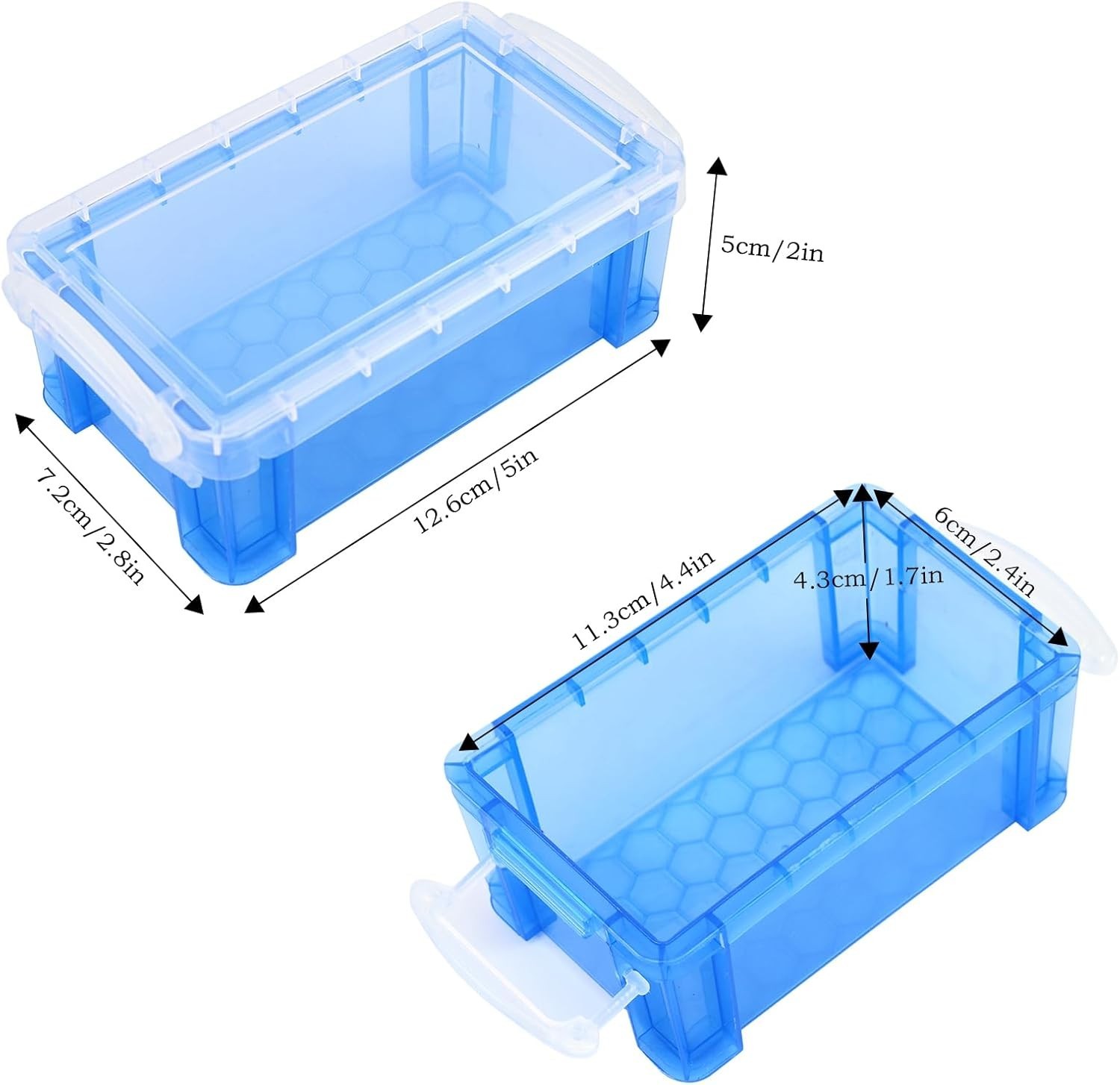 Small Plastic Box, 5" X 2.8" X 2" Stackable Mini Storage Box with Lid, Clear ...