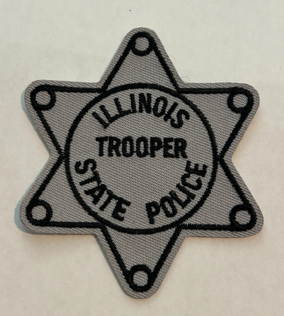 Vintage Ilinois State Police Trooper Star 3" Hat Vest Patch Unused