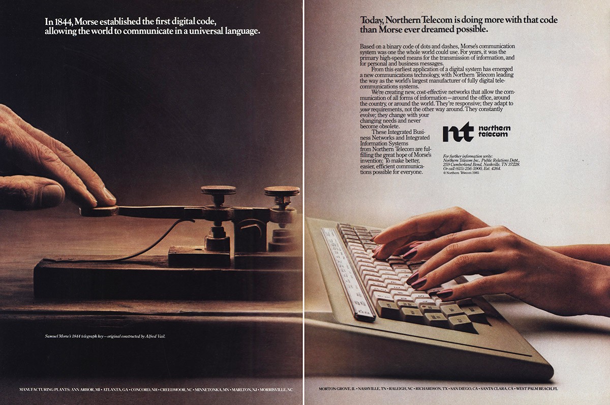 1985 Northern Telecom: Keyboard Vintage Print Ad