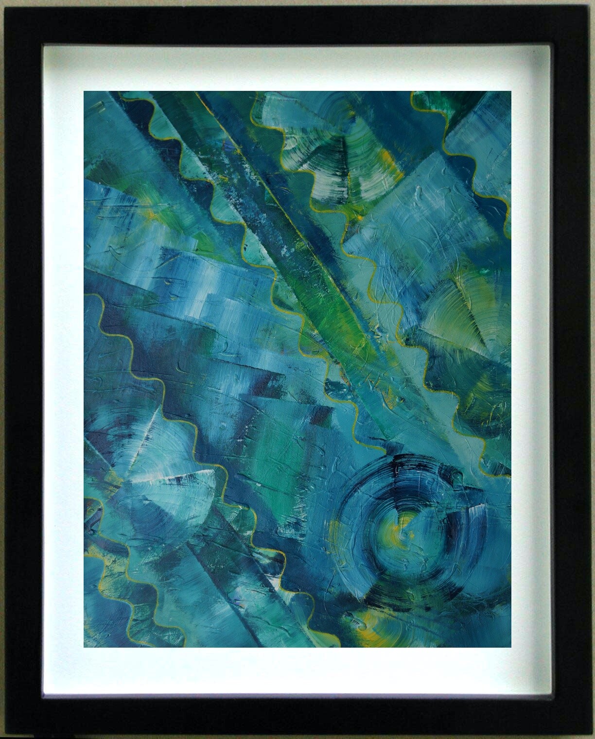 Acrylic Painting Abstract Composition Signed TEMPE (20th) (19)