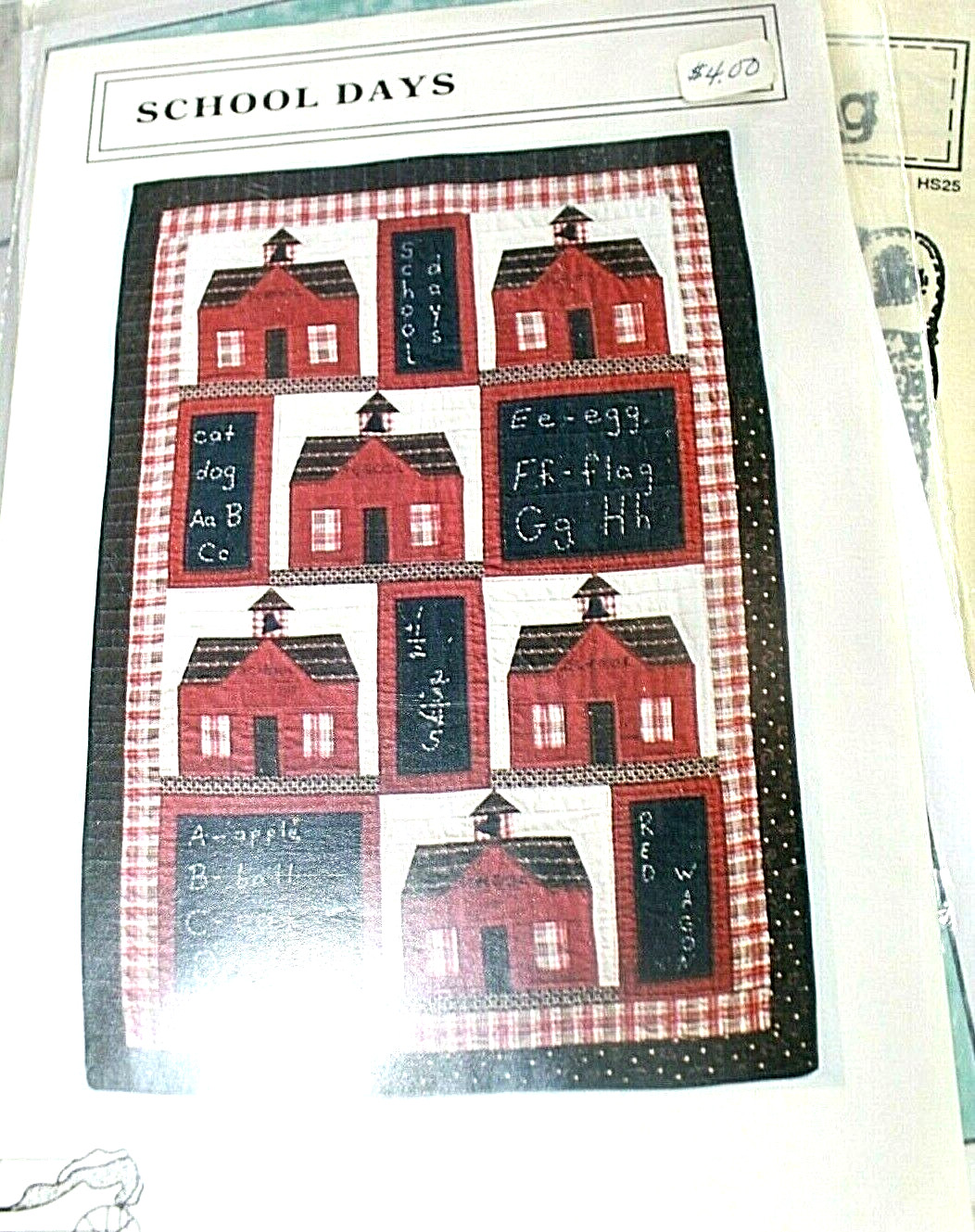 (NEW) 1988 SCHOOL DAYS Quilt Pattern by Red Wagon 1988 Finished Size is 28 x 40"
