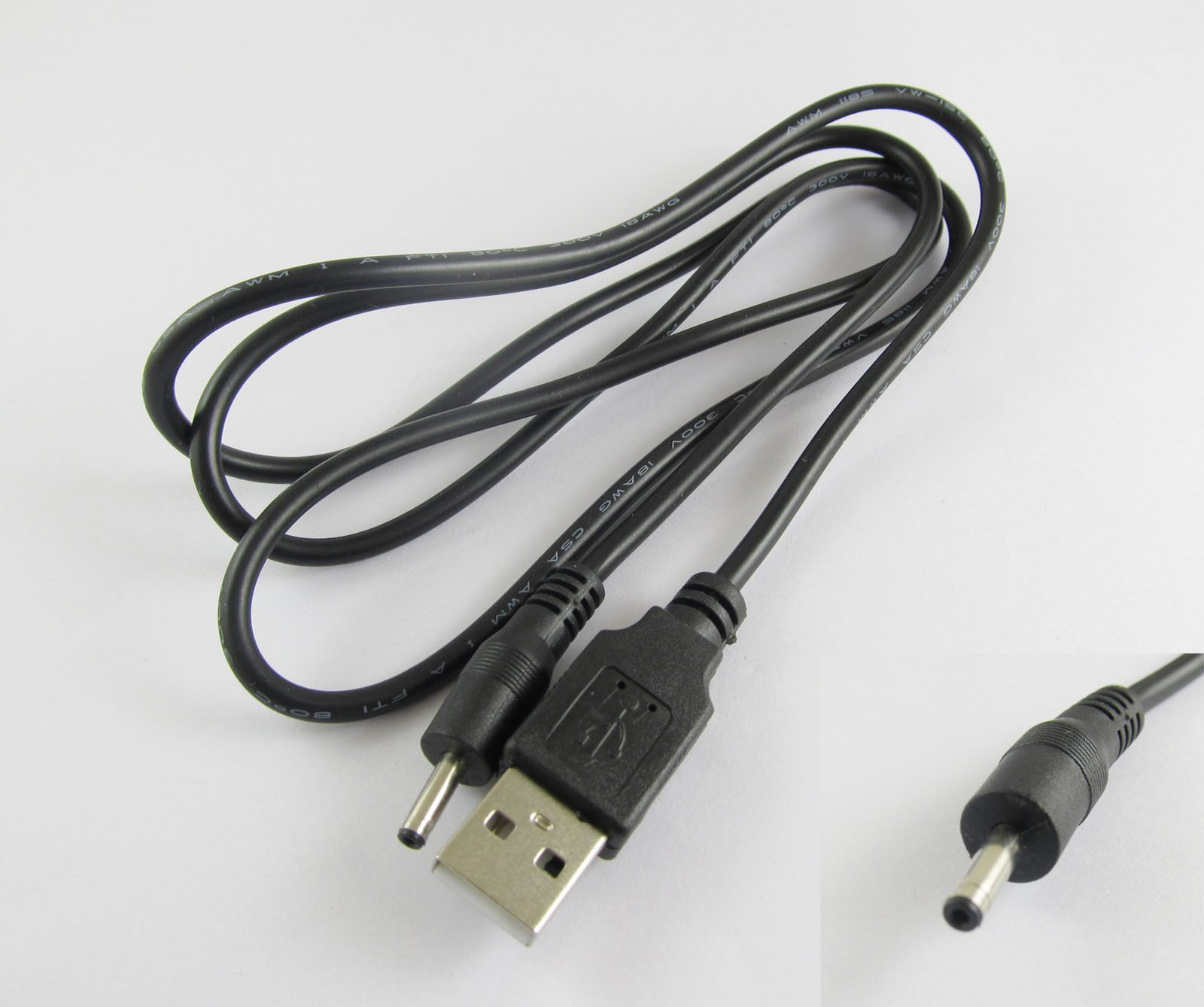USB 2.0 A Male To 3.0x1.1mm DC Power Plug Cable f Huawei Mediapad S7 Slim Tablet