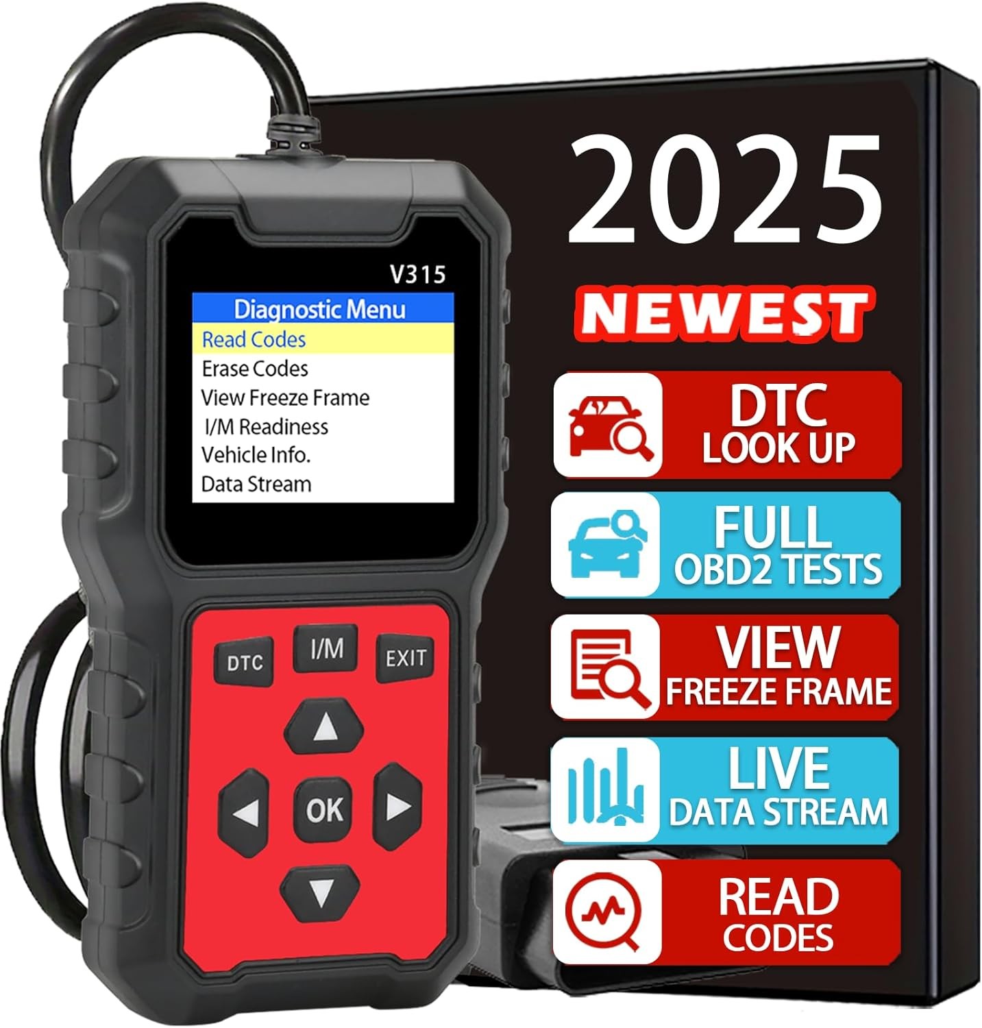 V315 OBD2 Diagnostic Diagnostic Tool Tool, Code Reader, Engine Light Diagnostic
