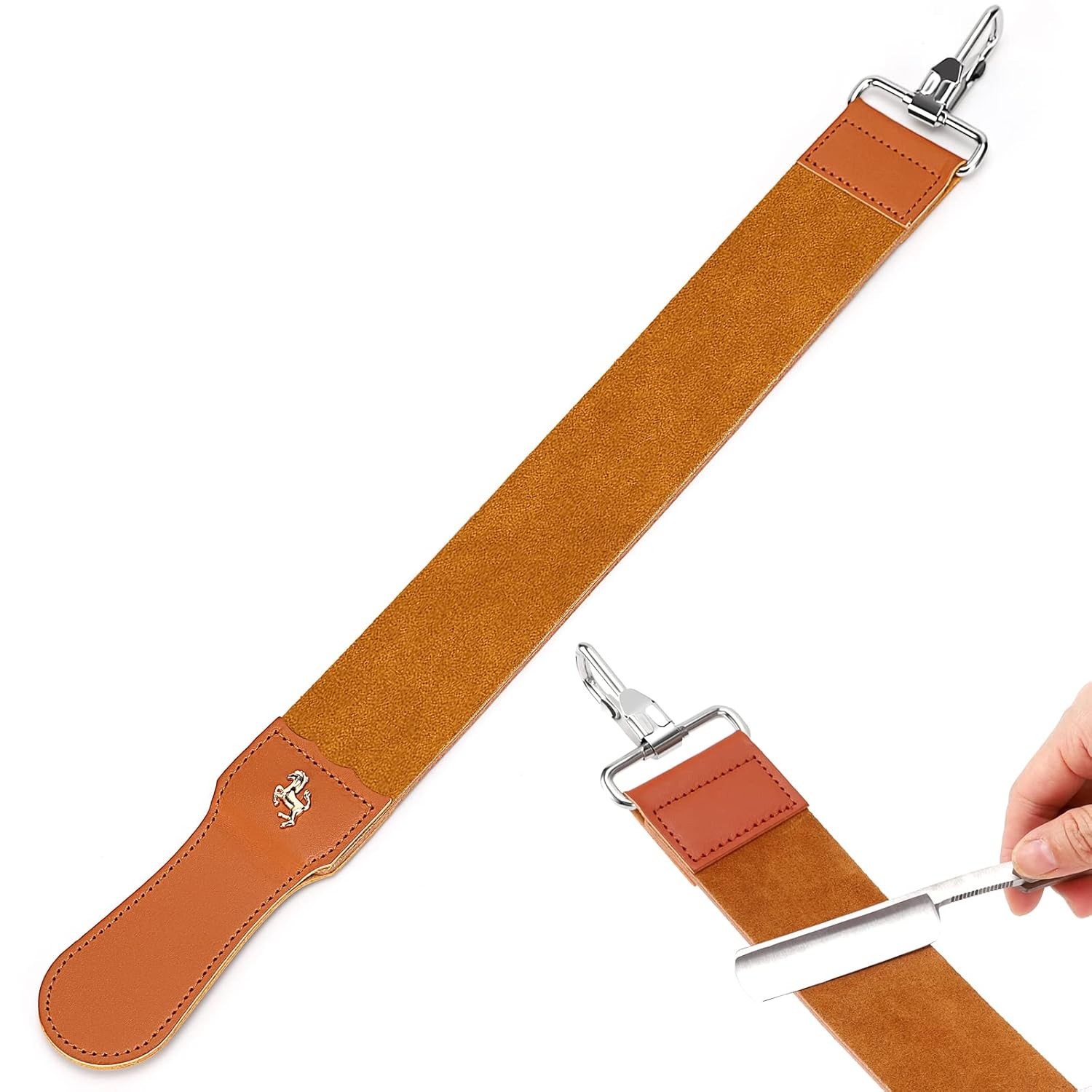 Straight Razor Strop Leather Sharpening Strap Barber Brown