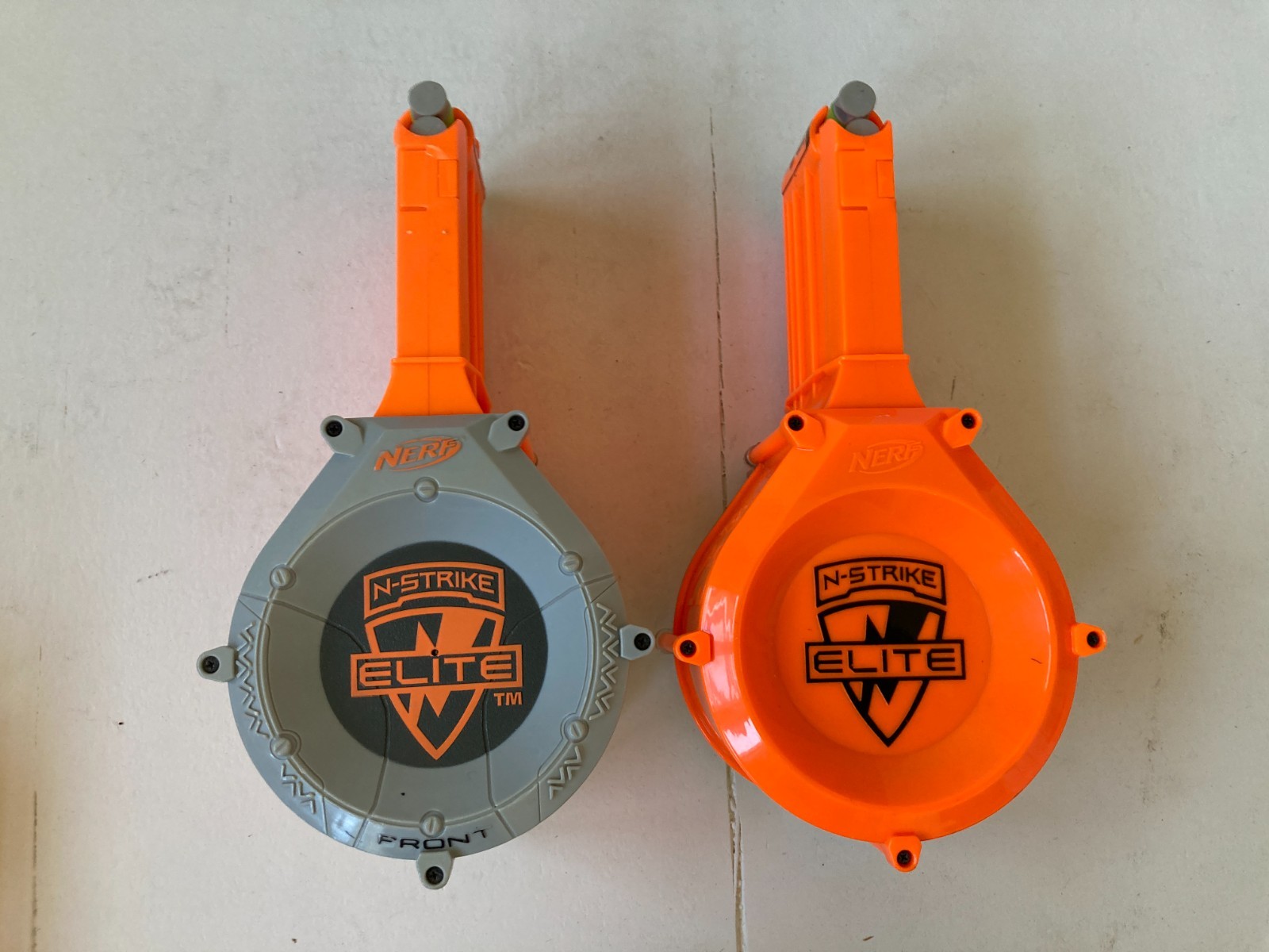 Nerf N-Strike Elite 25 Round Dart Drum Magazine Ammo Clip Lot of 2 w/ Darts LotB