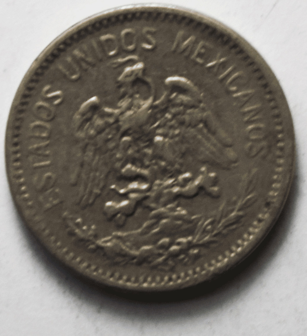 1910 Mexico Estados Unidos Mexicanos Five 5 Centavos KM# 421