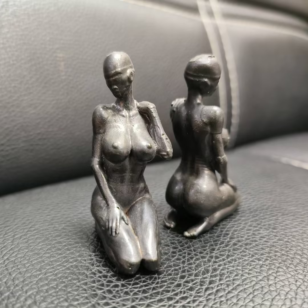 Brass Naked Girl Statue Sexy Beauty Model Body Art Anime Ornaments Hand Grip