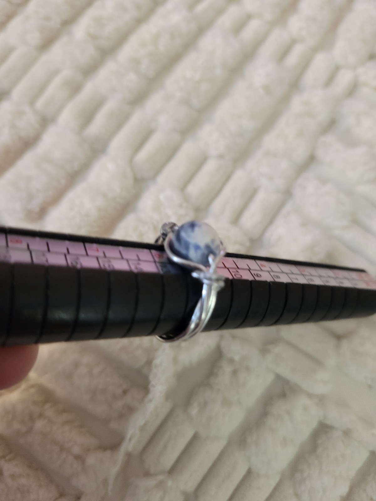 Silver Blue Sodialte Gemstone Ring Size 6 Beautiful Handmade Crystal Ring