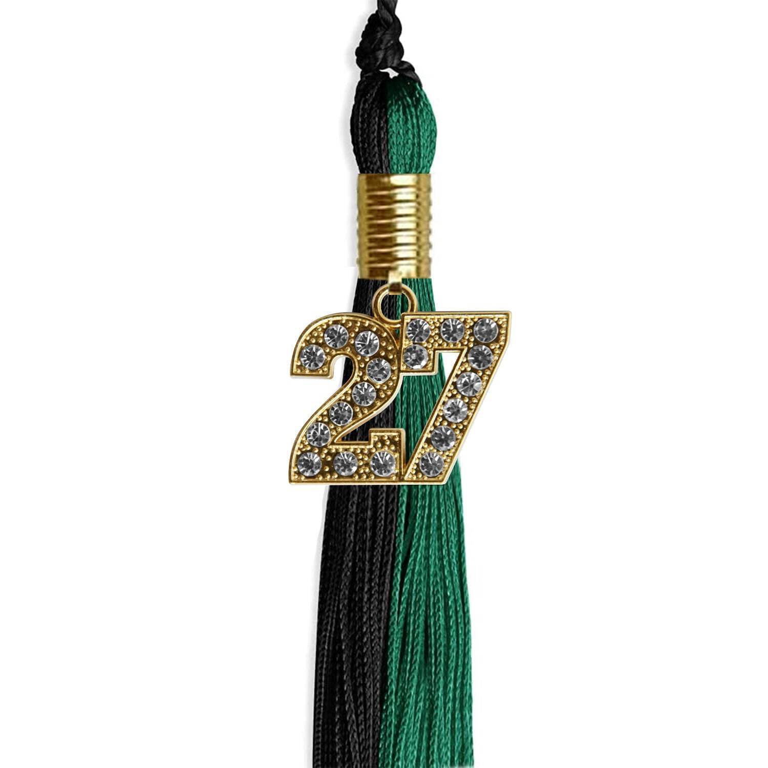 Endea Graduation Emerald Green/Black Tassel With Gold Date Drop