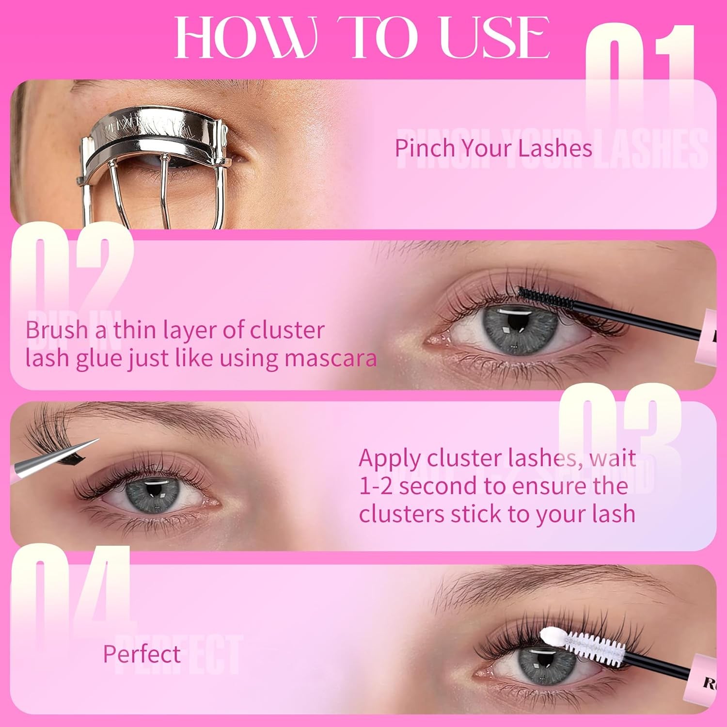Lash Clusters Kit 280pcs Extension 8-16MM Full Eyelash Black
