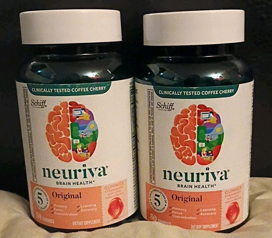 Schiff Neuriva Original Gummies– 50 Count– Dietary Supplement– New & Sealed X2