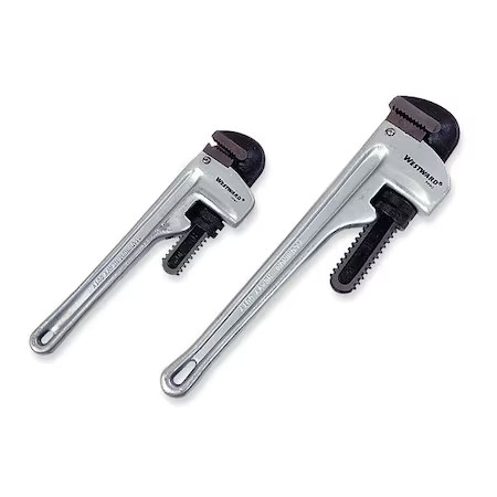 Westward 4Yr92 10 In, 14 In L 1 1/2 In, 2 In Cap. Aluminum Straight Pipe Wrench
