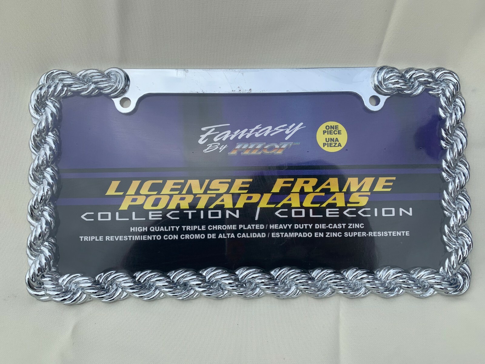 Pilot Chrome CHAINS License Plate Frame 1 piece