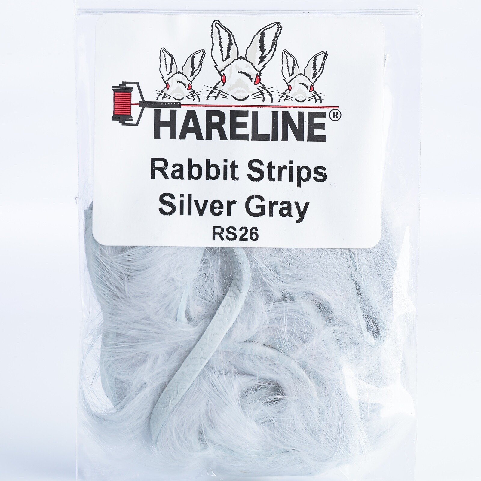 Hareline Rabbit Strips - Silver Gray